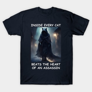 Cat Assassin (White Letters) T-Shirt